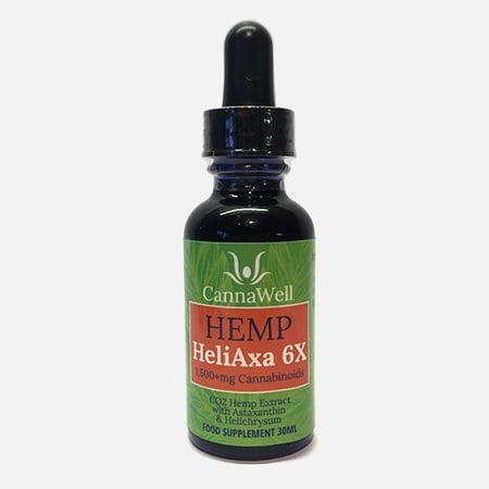 Cannawell Hemp HeliAxa 6x, CO2 Hemp Extract, Astaxanthin, Helichrysum, MCT Oil, Hempseed Oil