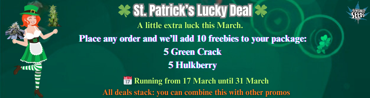 St. Patricks Day Offer -Free cannabis Seeds
